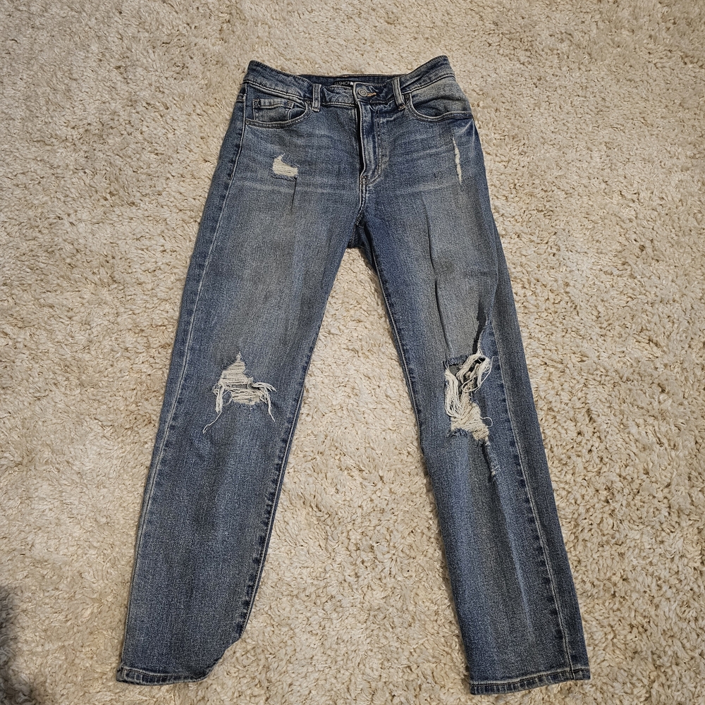 Fashion Nova Distressed Denim Straight Leg Jeans